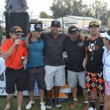 The winning team of the Warkentin Memorial donated their winnings back to the Lemoore Police Athletic League. Team members include Matt Madrigal, Jamie Salyer, and Jone Jones.